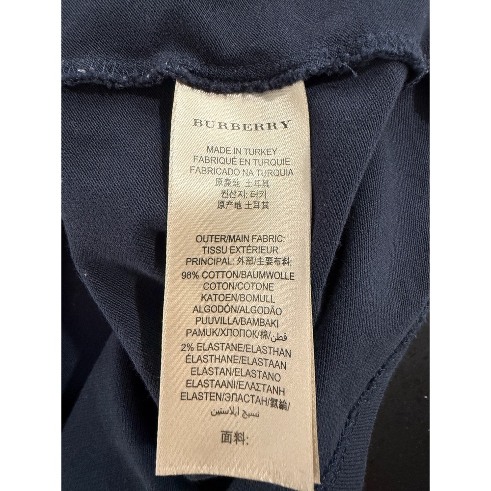 Burberry Brit Womens Navy Blue Puff Sleeve Polo Shirt Peter Pan Collar Size S - Picture 7 of 11